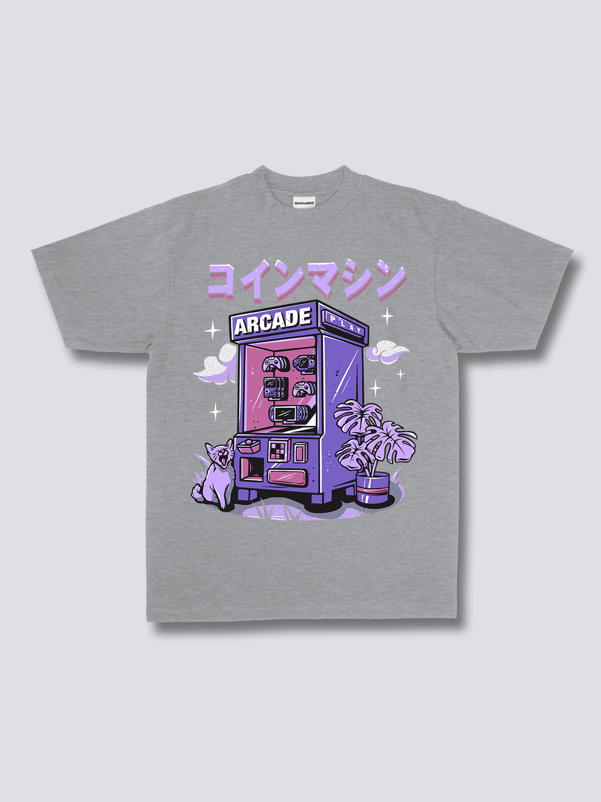 ARCADE アーケードゲーム機のフロントプリントTシャツ