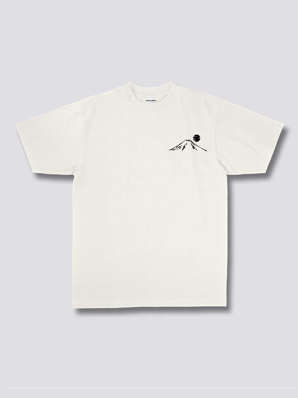 FUJI SILHOUETTE 線画の富士山のバックプリントTシャツ