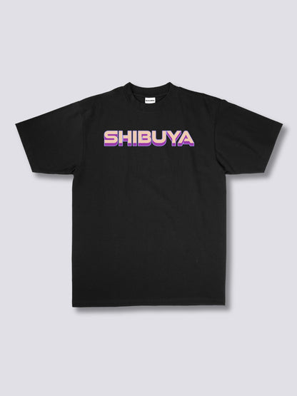 SHIBUYA 渋谷の夜のバックプリントTシャツ