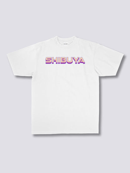 SHIBUYA 渋谷の夜のバックプリントTシャツ
