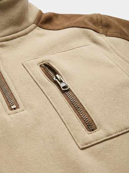 Close-up of the chest zip pocket and collar