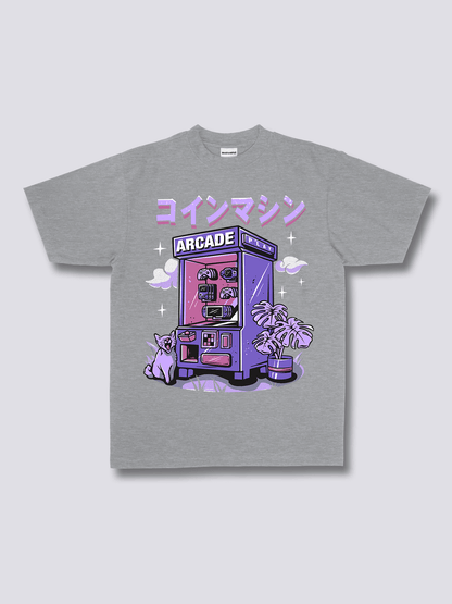 ARCADE アーケードゲーム機のフロントプリントTシャツ