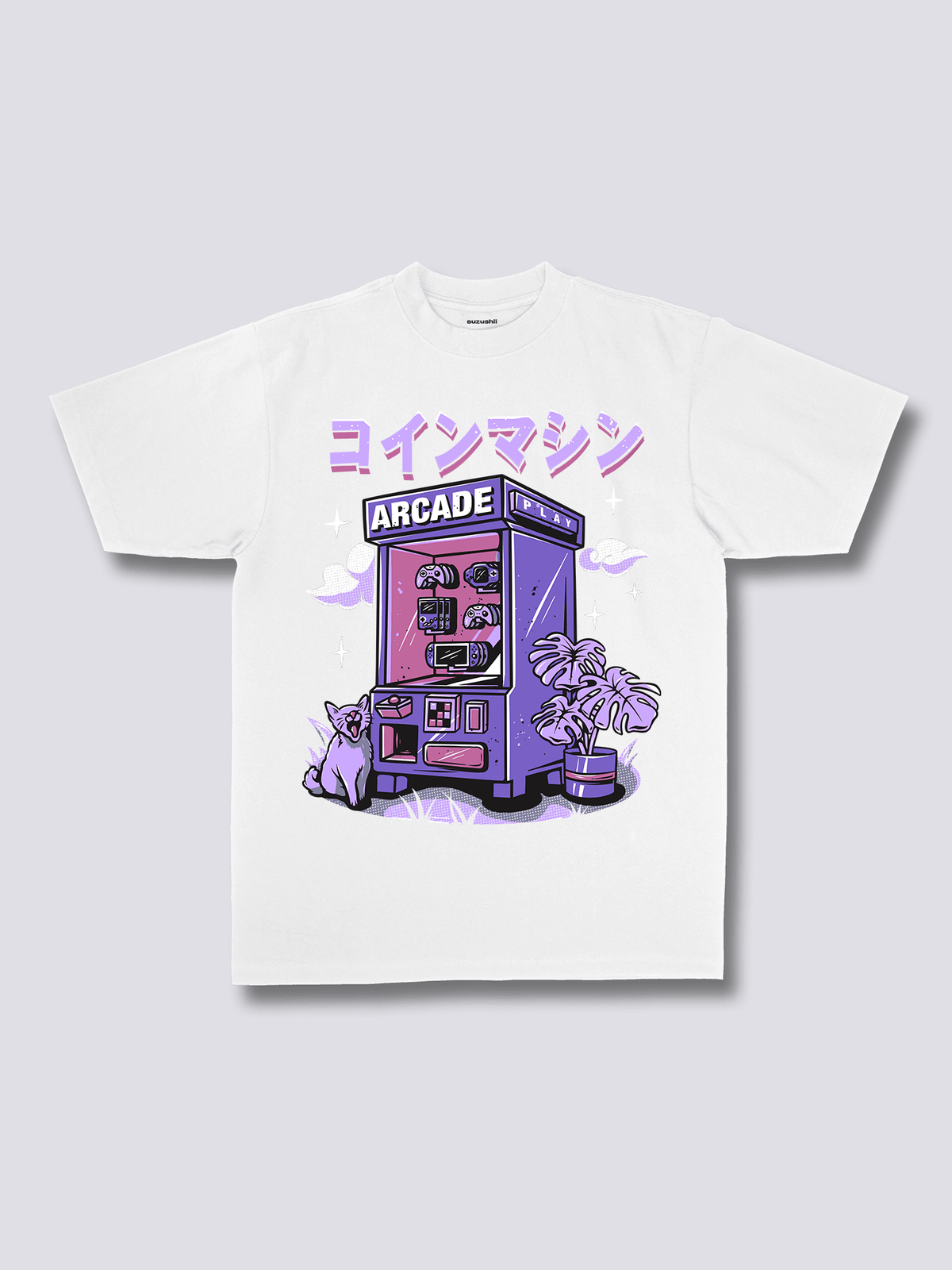 ARCADE アーケードゲーム機のフロントプリントTシャツ