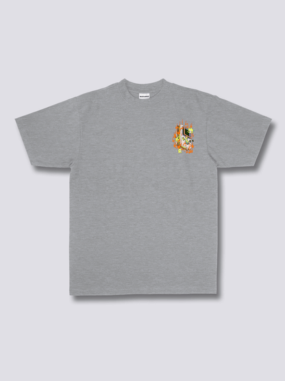 BURNOUT 燃えるゲーム機のバックプリントTシャツ