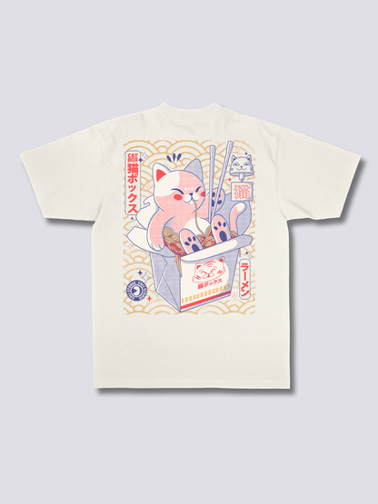 CAT BOX 猫のバックプリントTシャツ