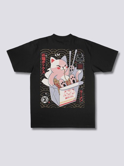 CAT BOX 猫のバックプリントTシャツ