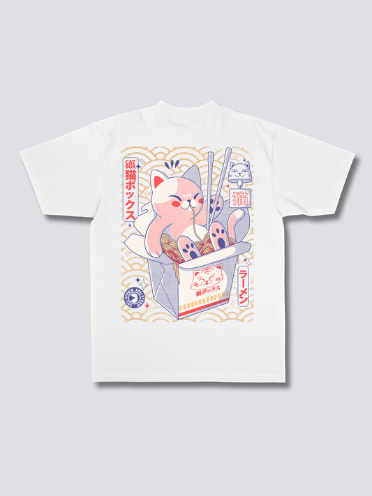 CAT BOX 猫のバックプリントTシャツ
