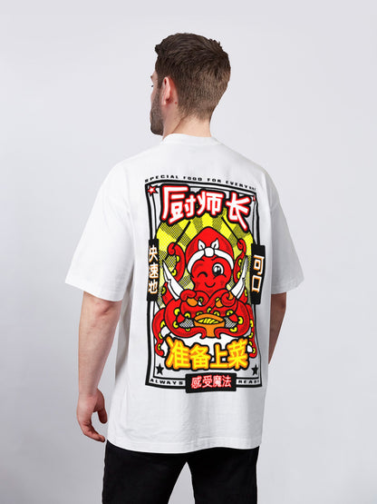 CHEF OCTOPUS タコシェフのバックプリントTシャツ