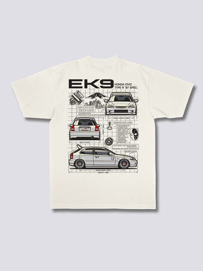 CIVIC PROJECT スポーツカーのバックプリントTシャツ