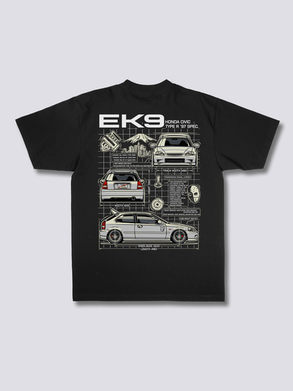 CIVIC PROJECT スポーツカーのバックプリントTシャツ