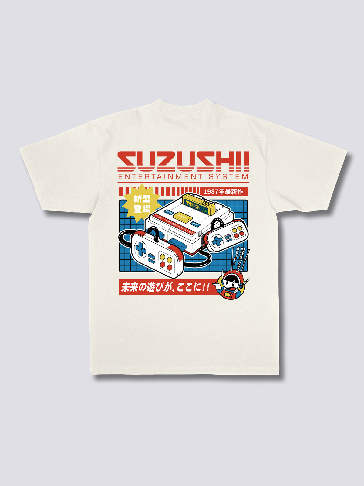 CLASSIC CONSOLE レトロゲーム機のバックプリントTシャツ