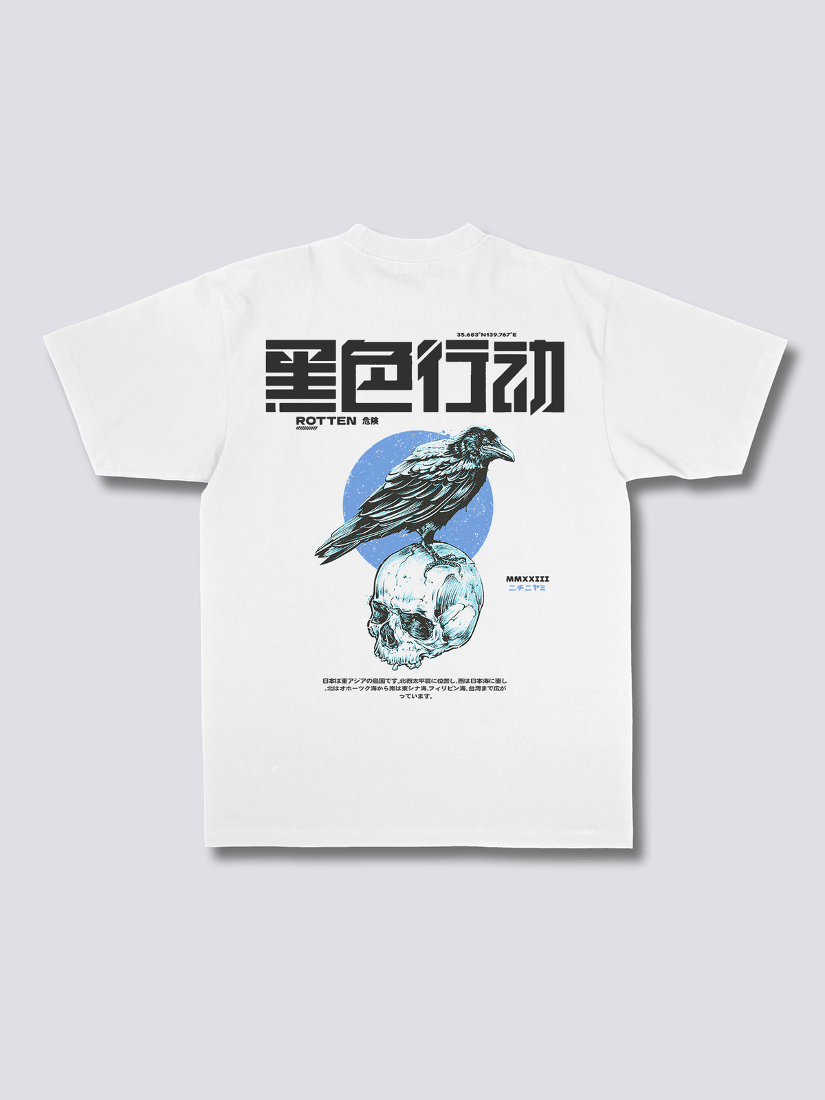 DARK CROW カラスのバックプリントTシャツ