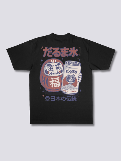 DARUMA BEER だるまと生ビールのバックプリントTシャツ