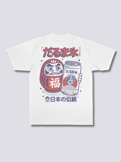 DARUMA BEER だるまと生ビールのバックプリントTシャツ
