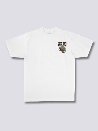 DRAGON ROLL 寿司のバックプリントTシャツ