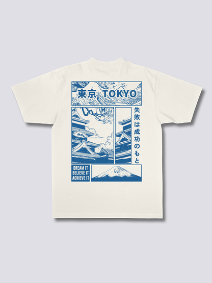 DREAM TOKYO 東京の街並みのバックプリントTシャツ