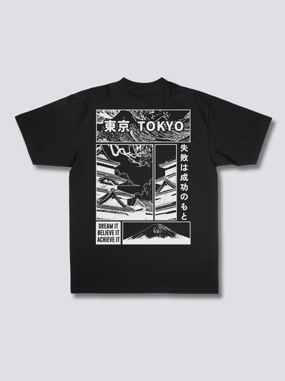 DREAM TOKYO 東京の街並みのバックプリントTシャツ