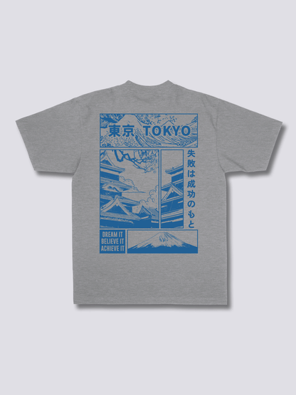 DREAM TOKYO 東京の街並みのバックプリントTシャツ