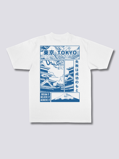 DREAM TOKYO 東京の街並みのバックプリントTシャツ