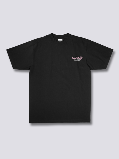 FALLEN KATANA 刀と桜のバックプリントTシャツ
