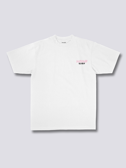 FALLEN KATANA 刀と桜のバックプリントTシャツ