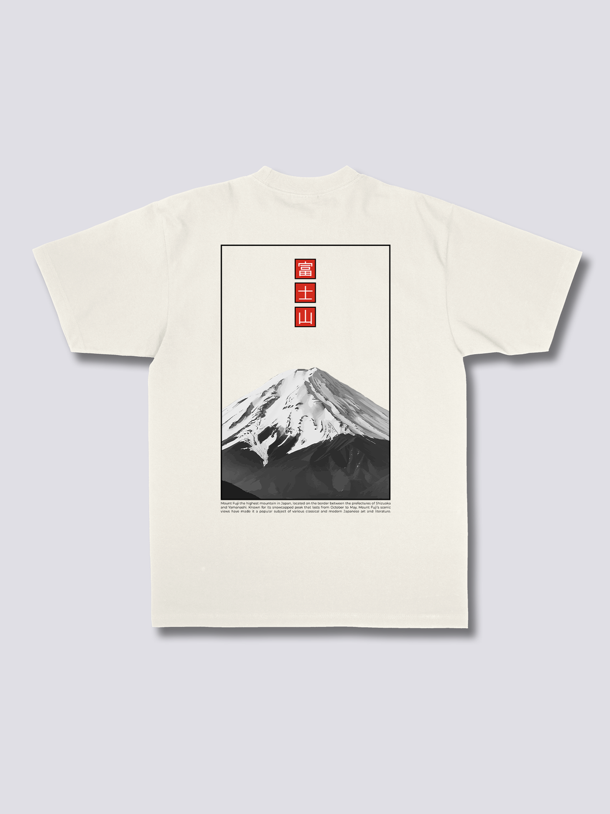 FUJI ESSENCE ミニマルな富士山のバックプリントTシャツ