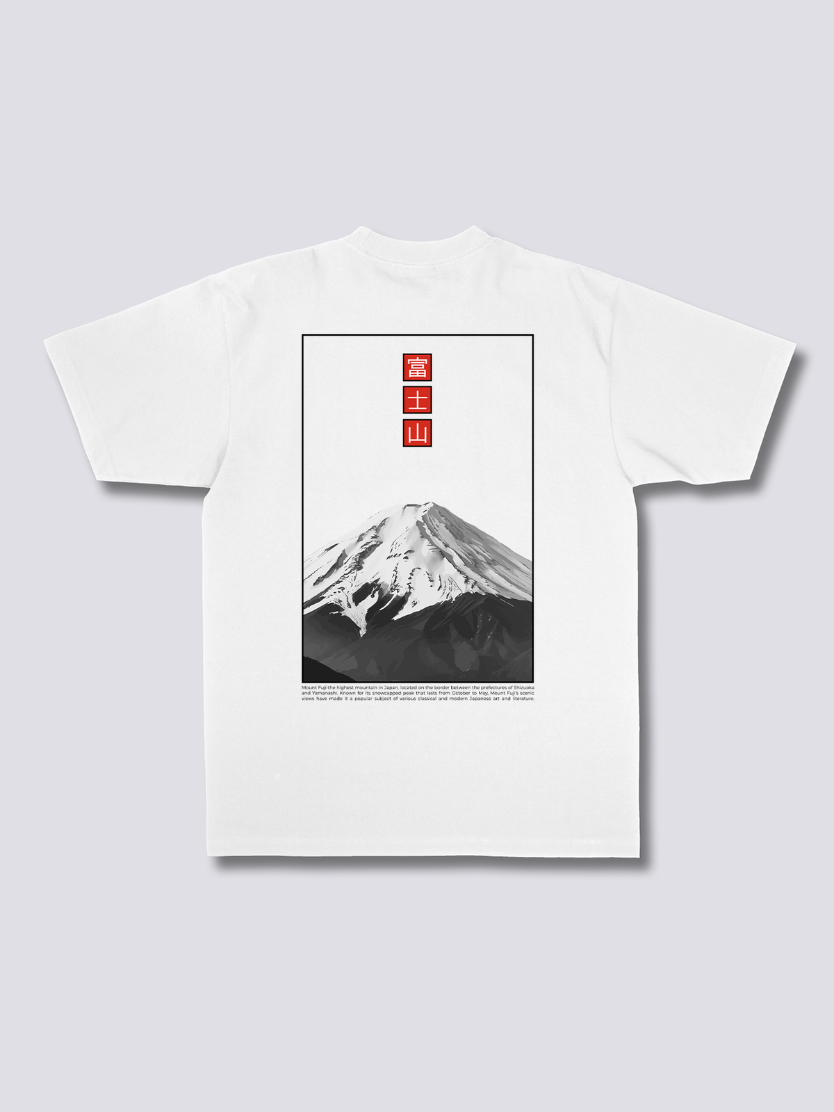 FUJI ESSENCE ミニマルな富士山のバックプリントTシャツ