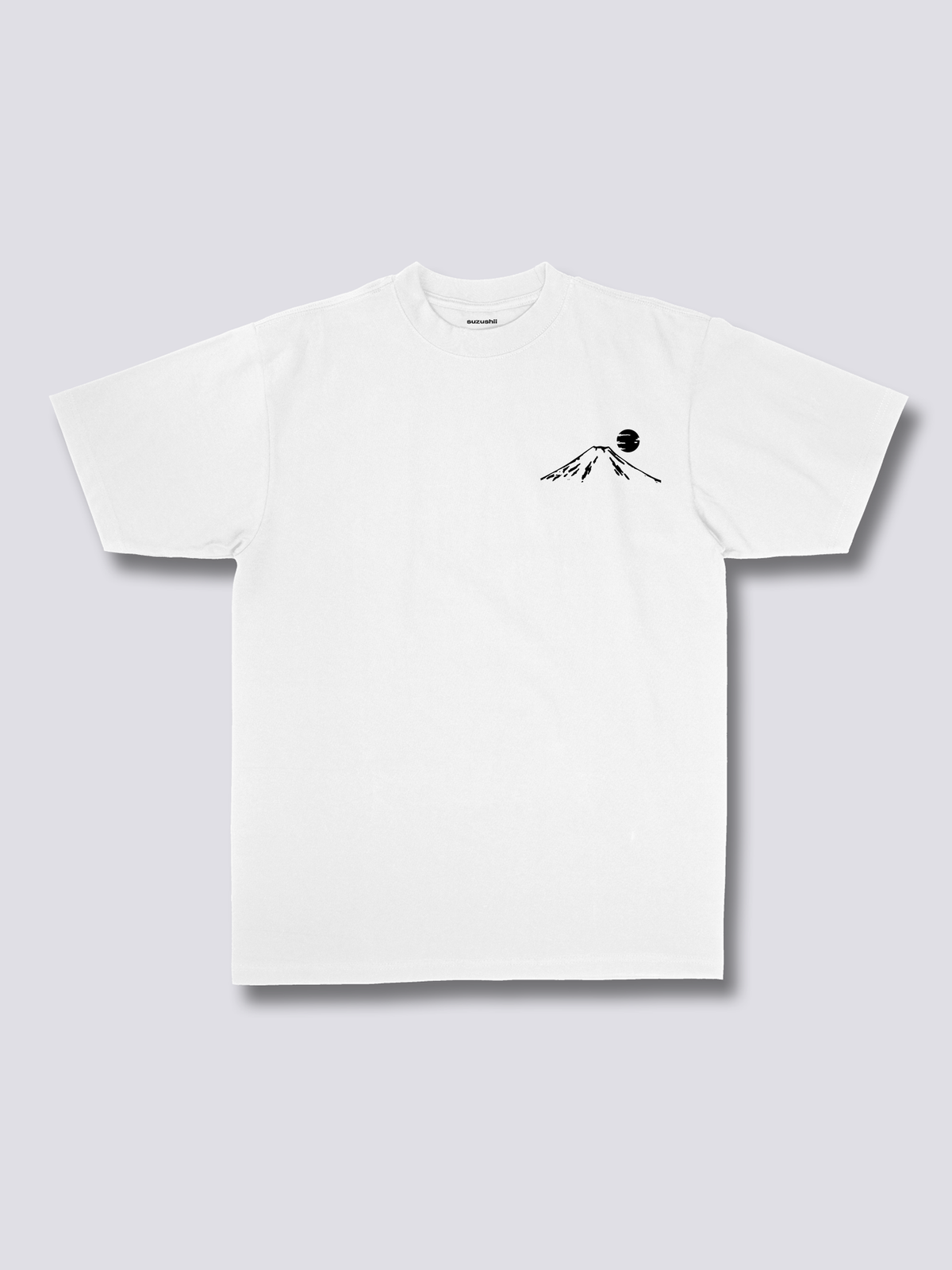 FUJI SILHOUETTE 線画の富士山のバックプリントTシャツ
