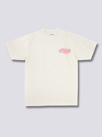 HAZAKURA 葉桜のバックプリントTシャツ