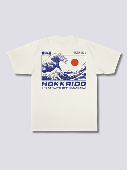 HOKKAIDO WAVE 波のバックプリントTシャツ
