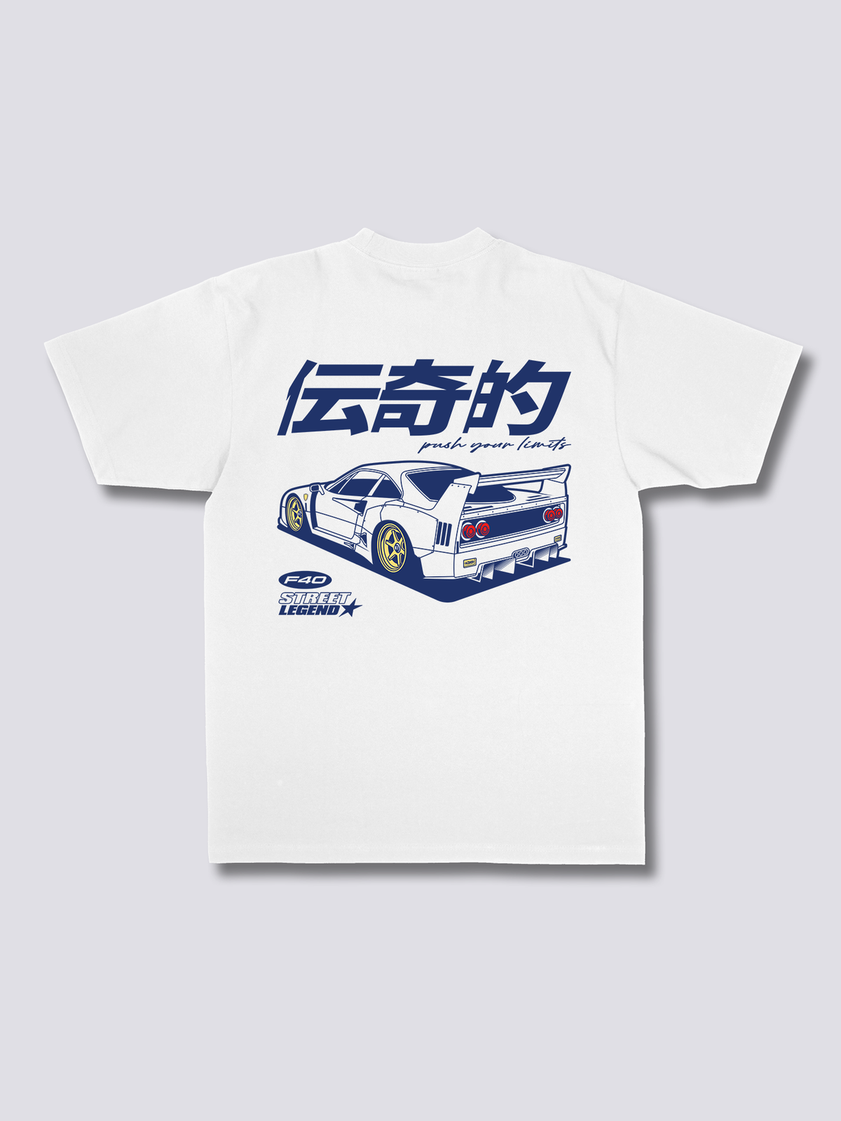 LIBERTY F40 スポーツカーのバックプリントTシャツ