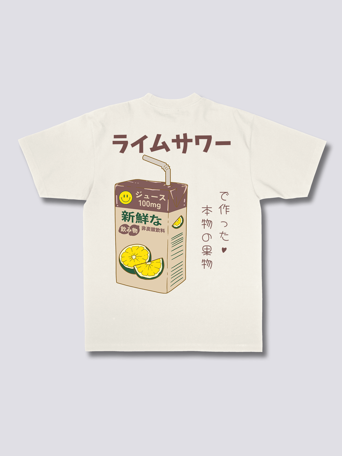 LIME JUICE ライムサワーのバックプリントTシャツ