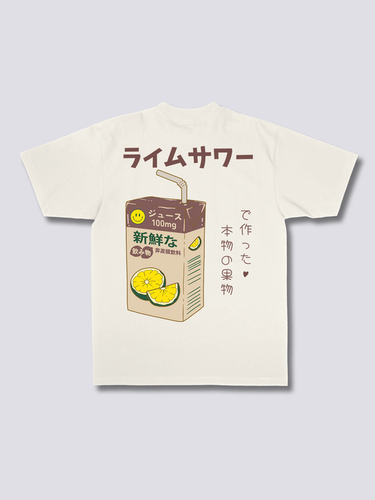 LIME JUICE ライムサワーのバックプリントTシャツ