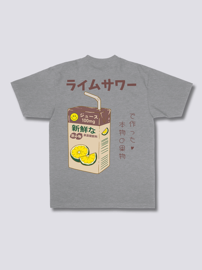 LIME JUICE ライムサワーのバックプリントTシャツ