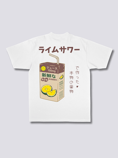 LIME JUICE ライムサワーのバックプリントTシャツ