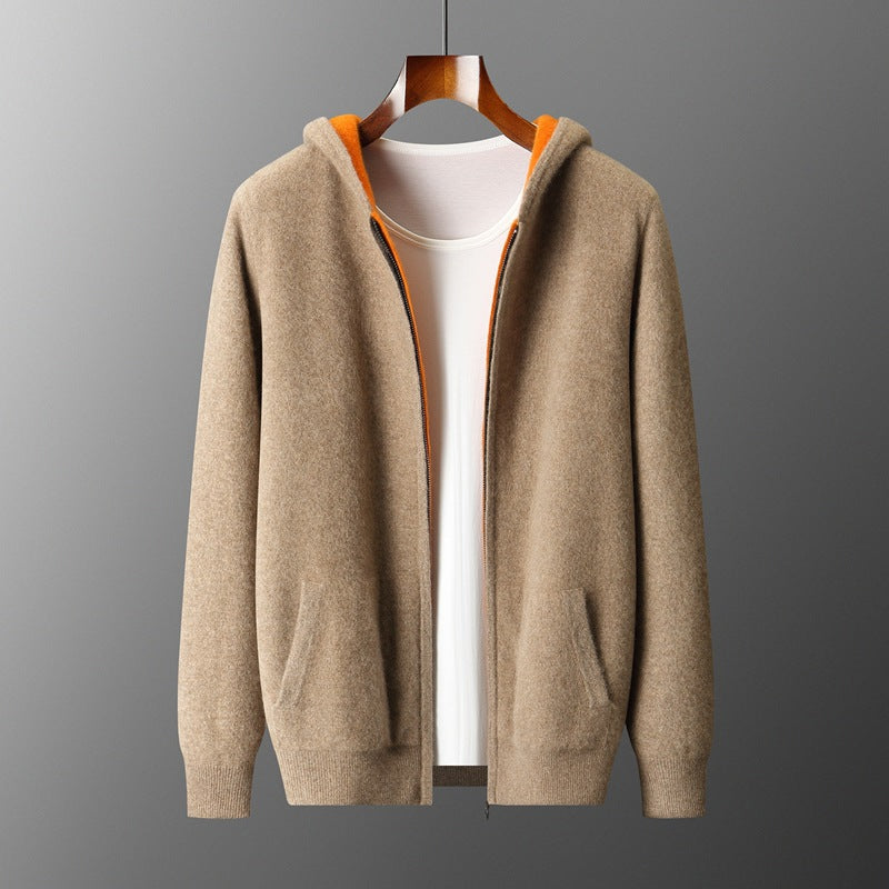 KOJI リバーシブルのカシミヤ混ニットパーカー