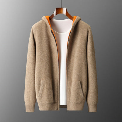 KOJI リバーシブルのカシミヤ混ニットパーカー