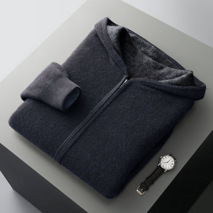 KOJI リバーシブルのカシミヤ混ニットパーカー