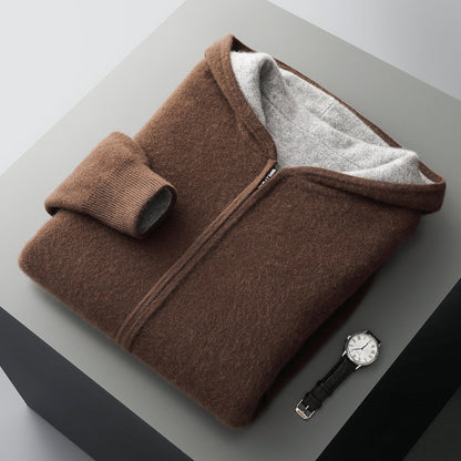 KOJI リバーシブルのカシミヤ混ニットパーカー