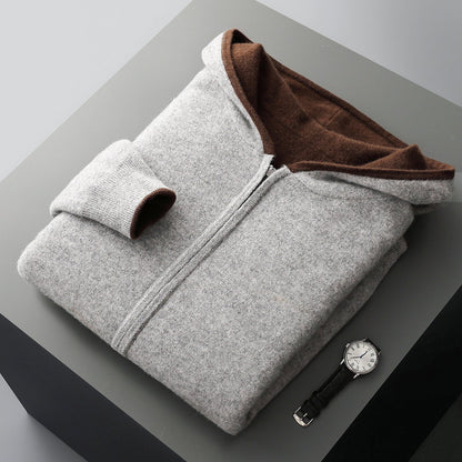 KOJI リバーシブルのカシミヤ混ニットパーカー