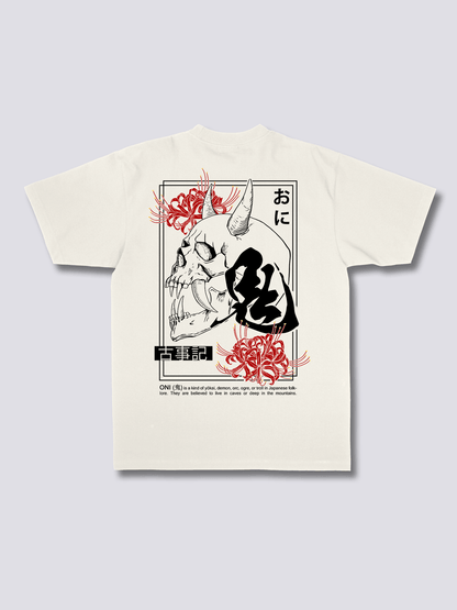 ONI 鬼のバックプリントTシャツ