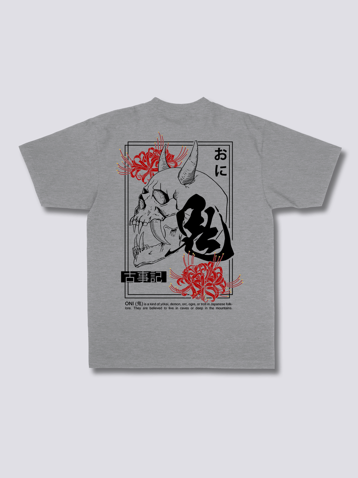 ONI 鬼のバックプリントTシャツ