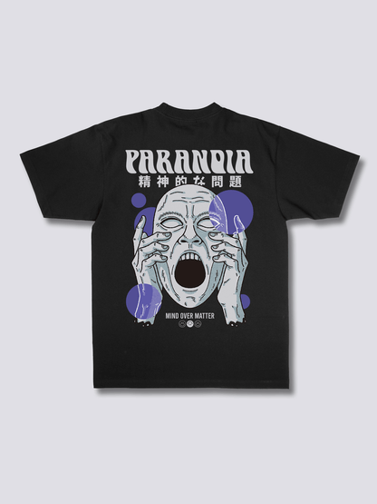 PARANOIA 叫ぶ顔のバックプリントTシャツ