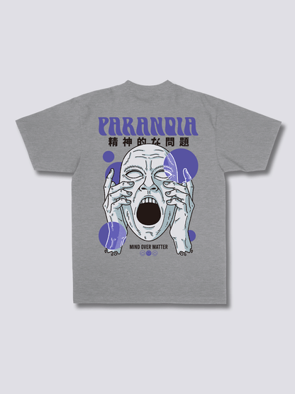 PARANOIA 叫ぶ顔のバックプリントTシャツ