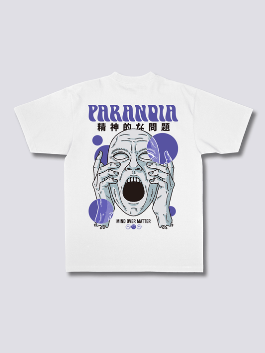 PARANOIA 叫ぶ顔のバックプリントTシャツ