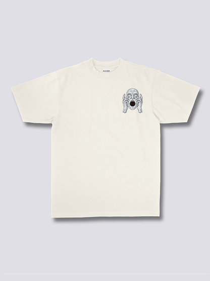 PARANOIA 叫ぶ顔のバックプリントTシャツ