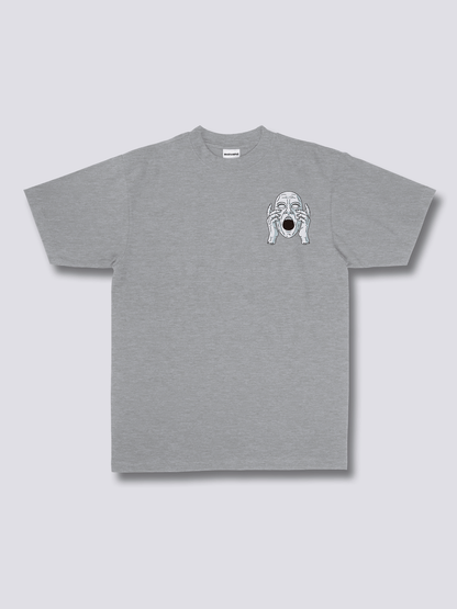 PARANOIA 叫ぶ顔のバックプリントTシャツ