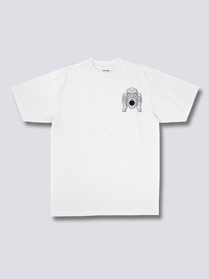 PARANOIA 叫ぶ顔のバックプリントTシャツ