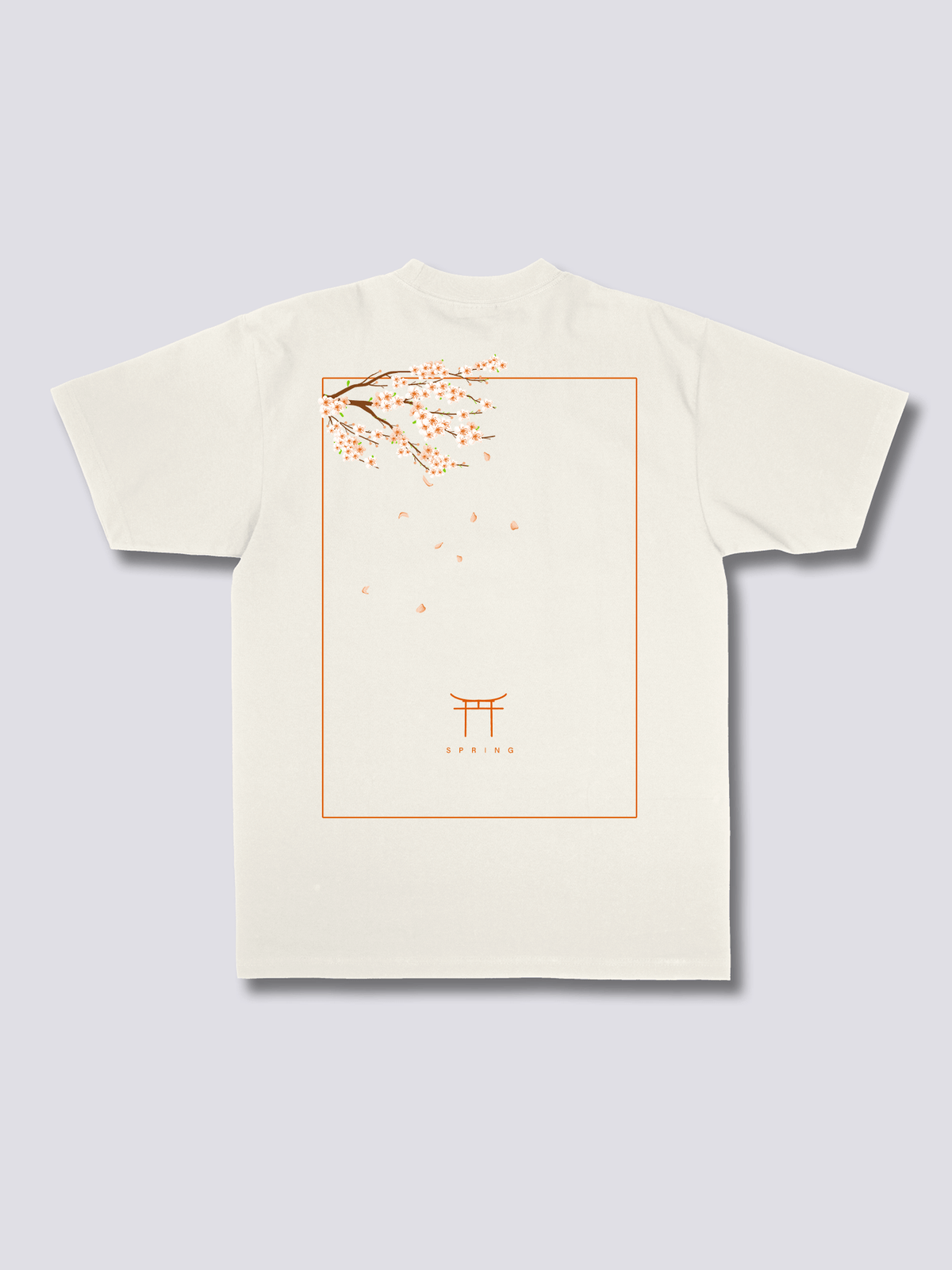 PEACH BLOSSOM 桃の花のバックプリントTシャツ