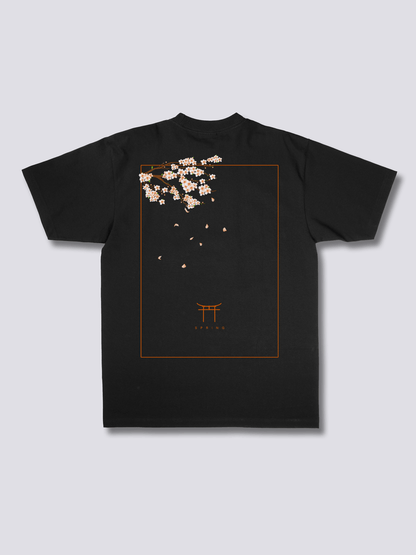 PEACH BLOSSOM 桃の花のバックプリントTシャツ